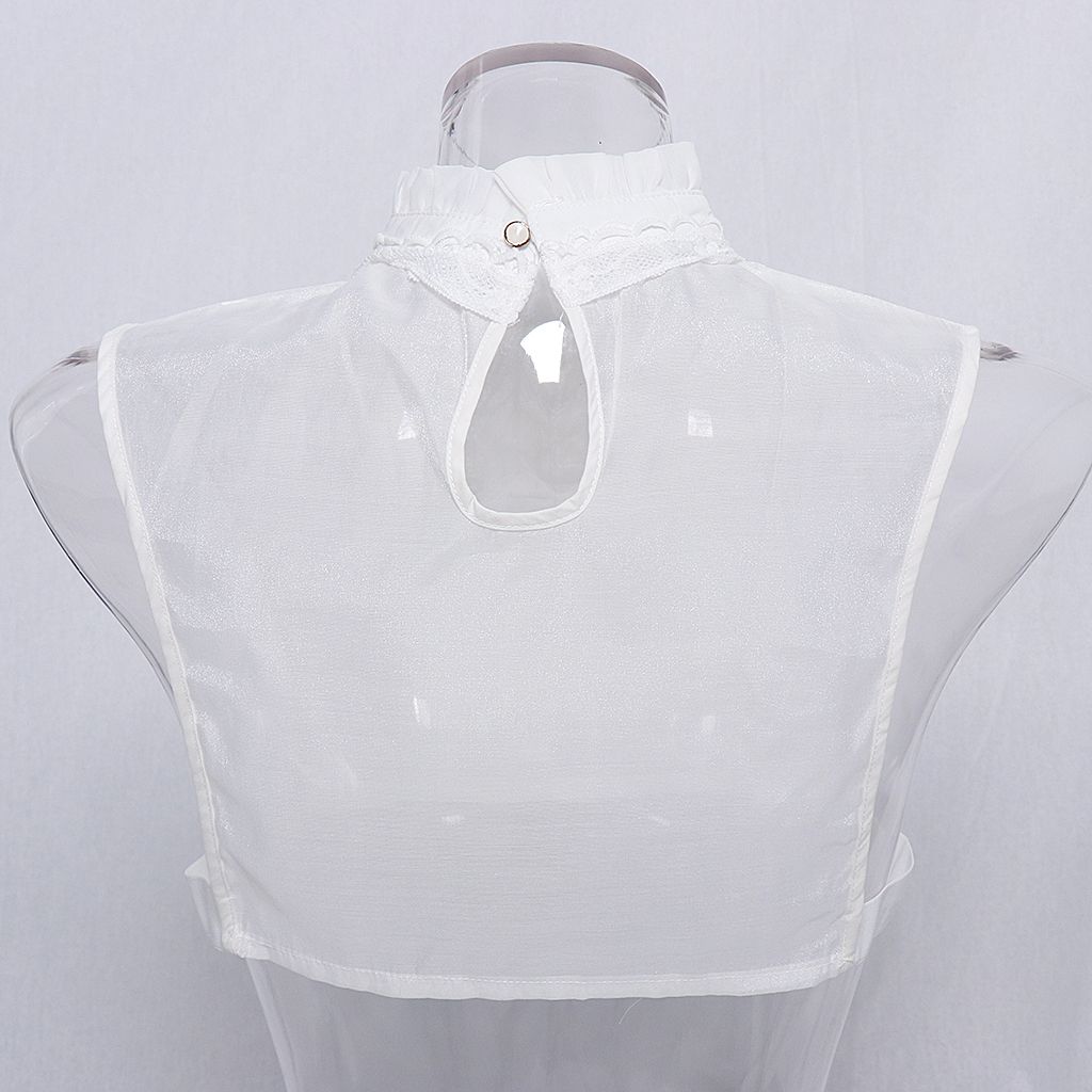 Ladies False Collar Bib Fake Half Shirt Party 3-Half Shirt White#3