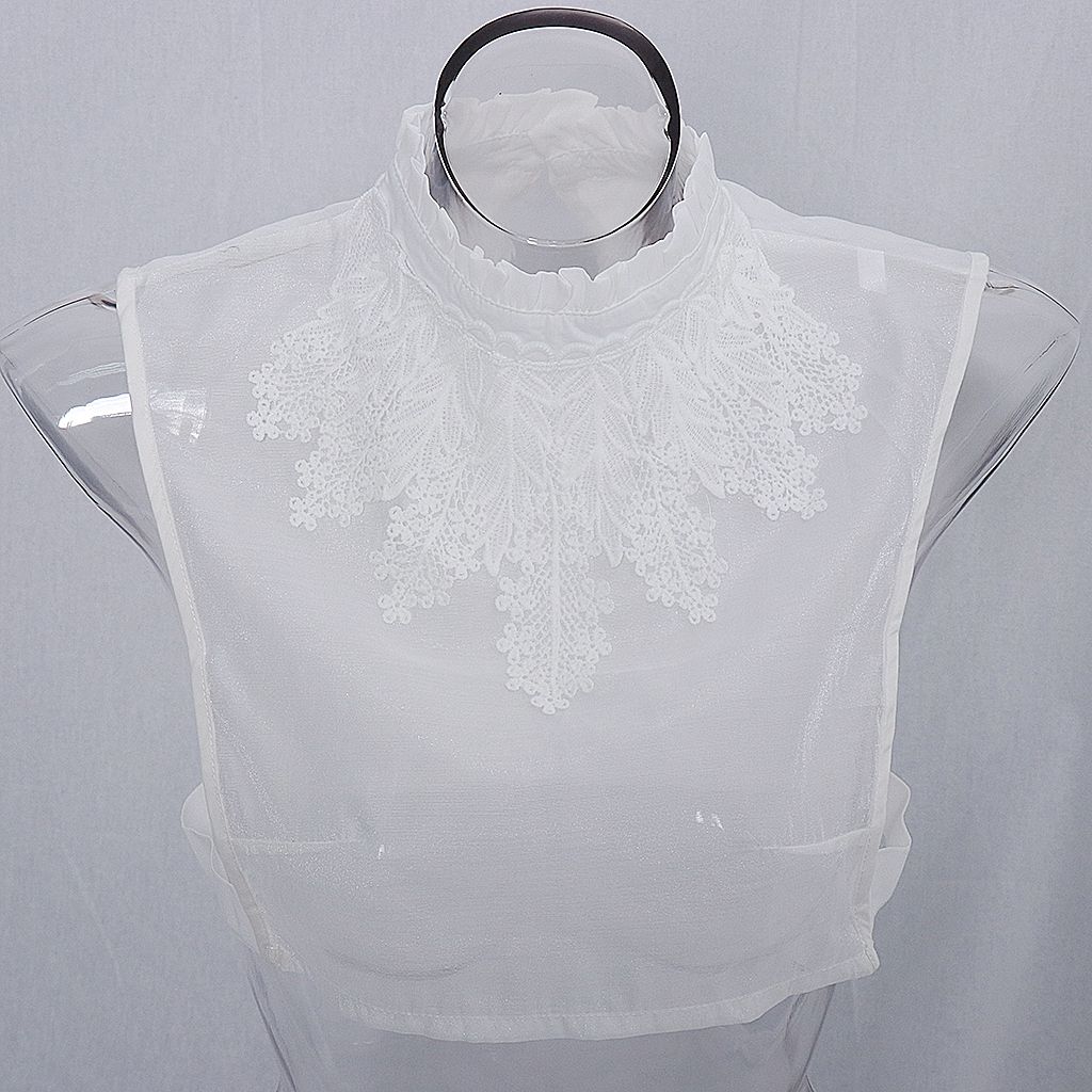 Ladies False Collar Bib Fake Half Shirt Party 3-Half Shirt White#3