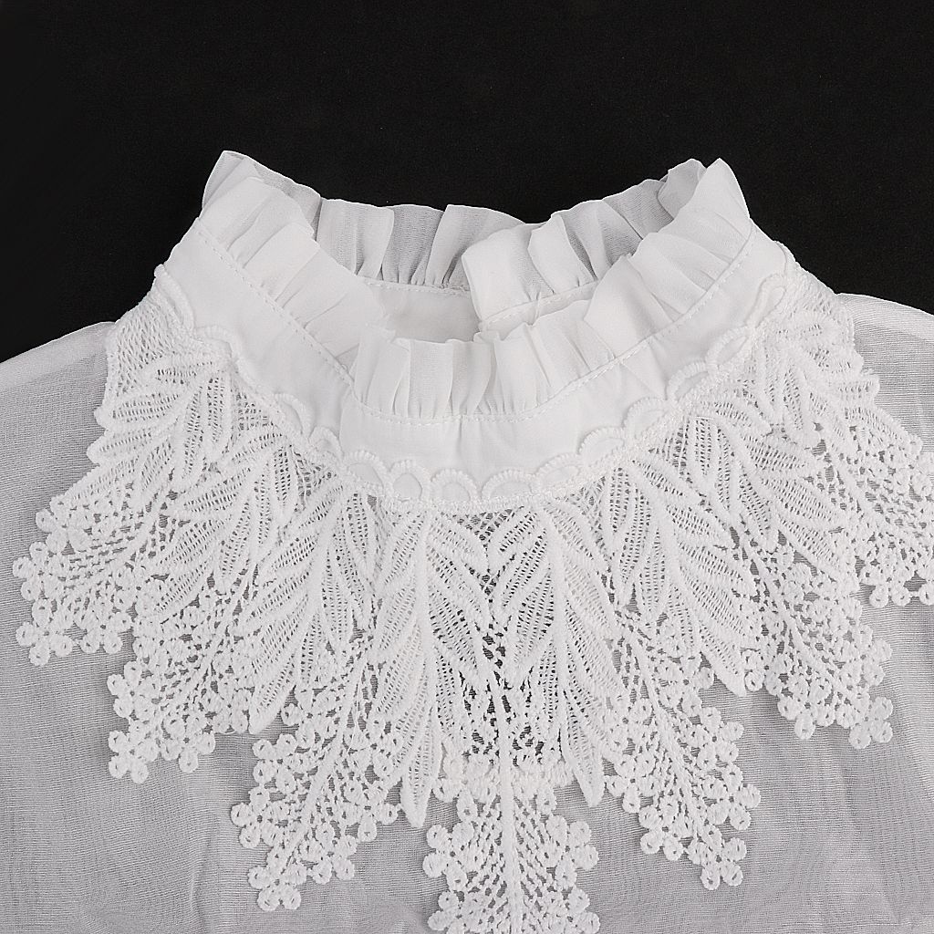 Ladies False Collar Bib Fake Half Shirt Party 3-Half Shirt White#3