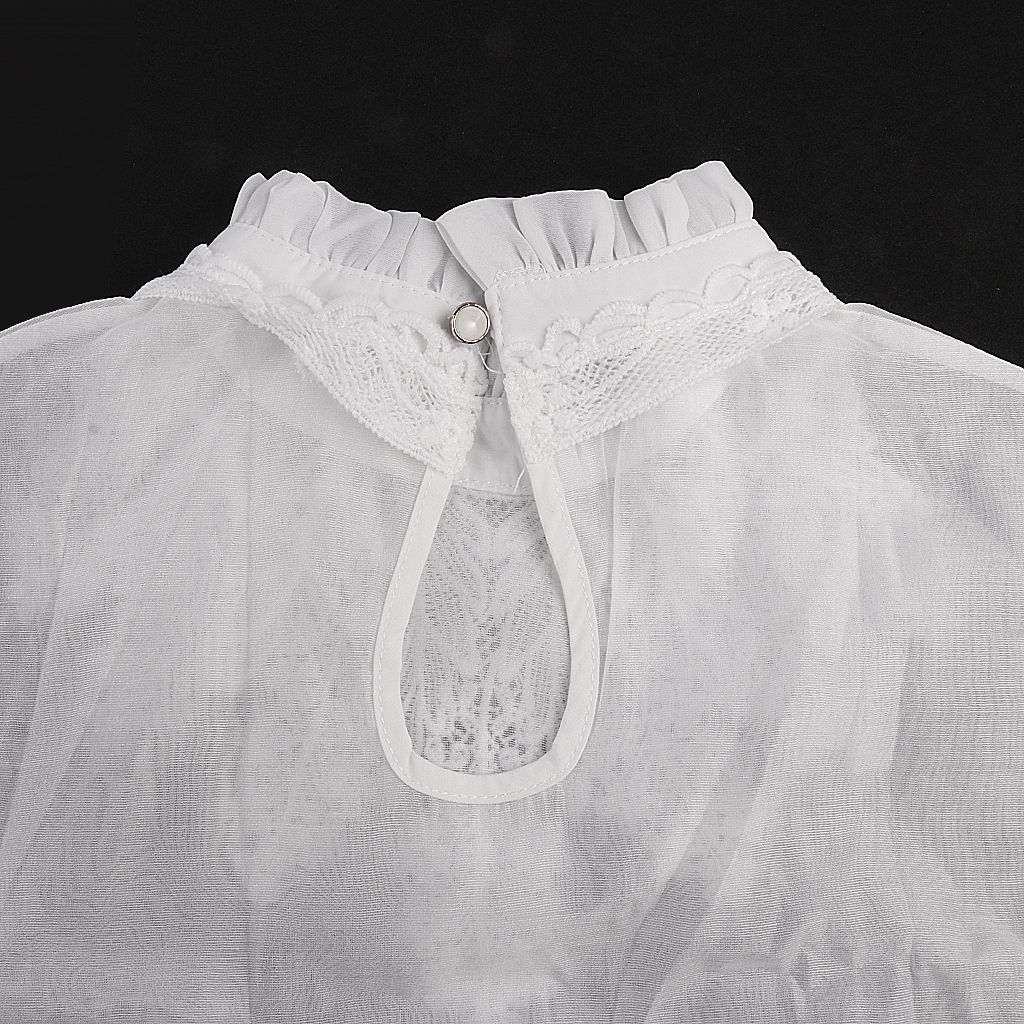 Ladies False Collar Bib Fake Half Shirt Party 3-Half Shirt White#3