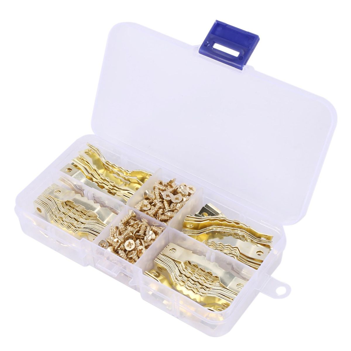 100 Sets Golden Saw Tooth Hooks Hardware With Screws Hangers