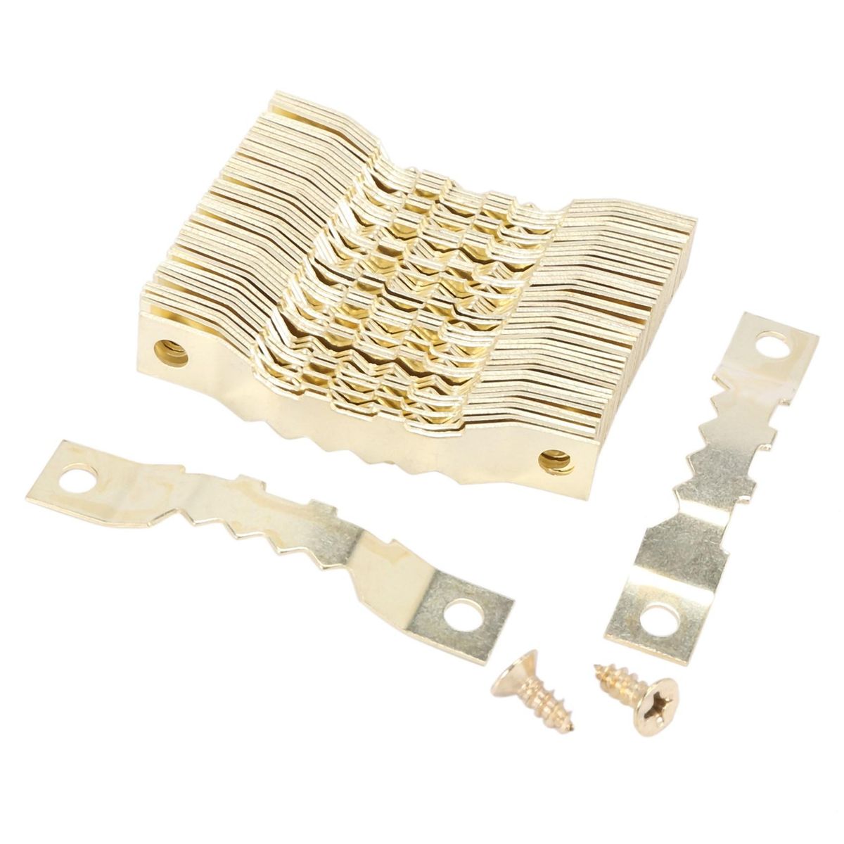 100 Sets Golden Saw Tooth Hooks Hardware With Screws Hangers