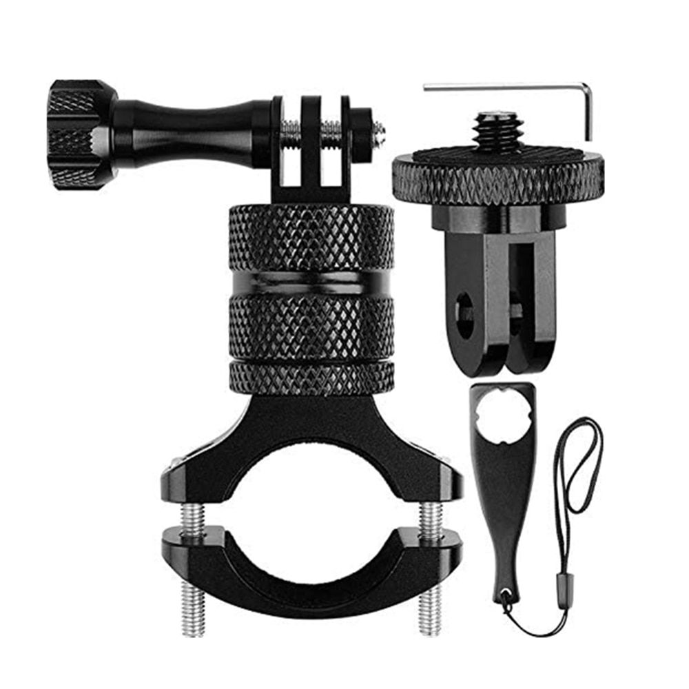 360 Degrees Rotary Aluminum Bike Bicycle Handlebar Mount For Gopro Hero 10 9 8 7 6  4 Session 1/4 Screw Action Camera Mounting-1Set