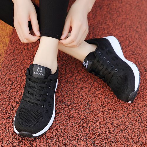 Womens Casual Shoes Female Running Sneaker-Black