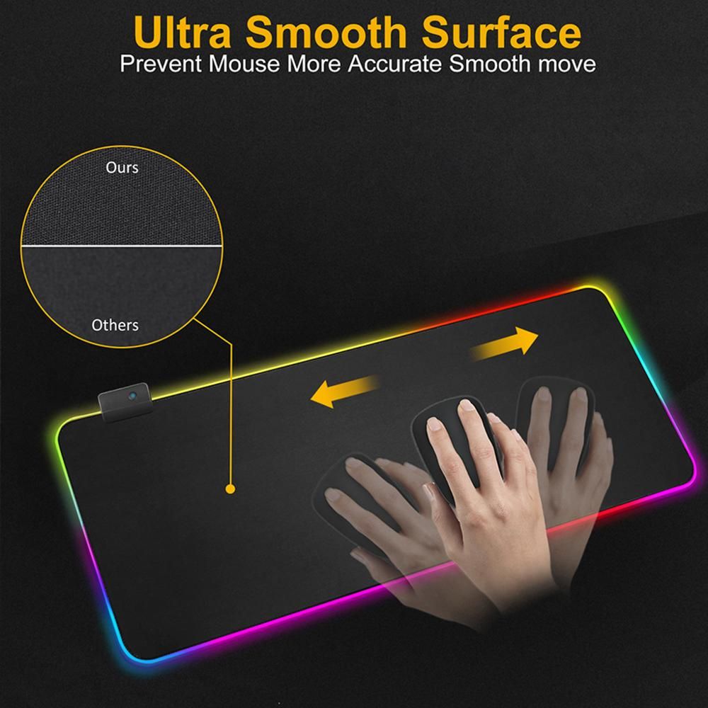 Rgb Soft Large Gaming Mouse Pad Oversize Glowing Led Rubber