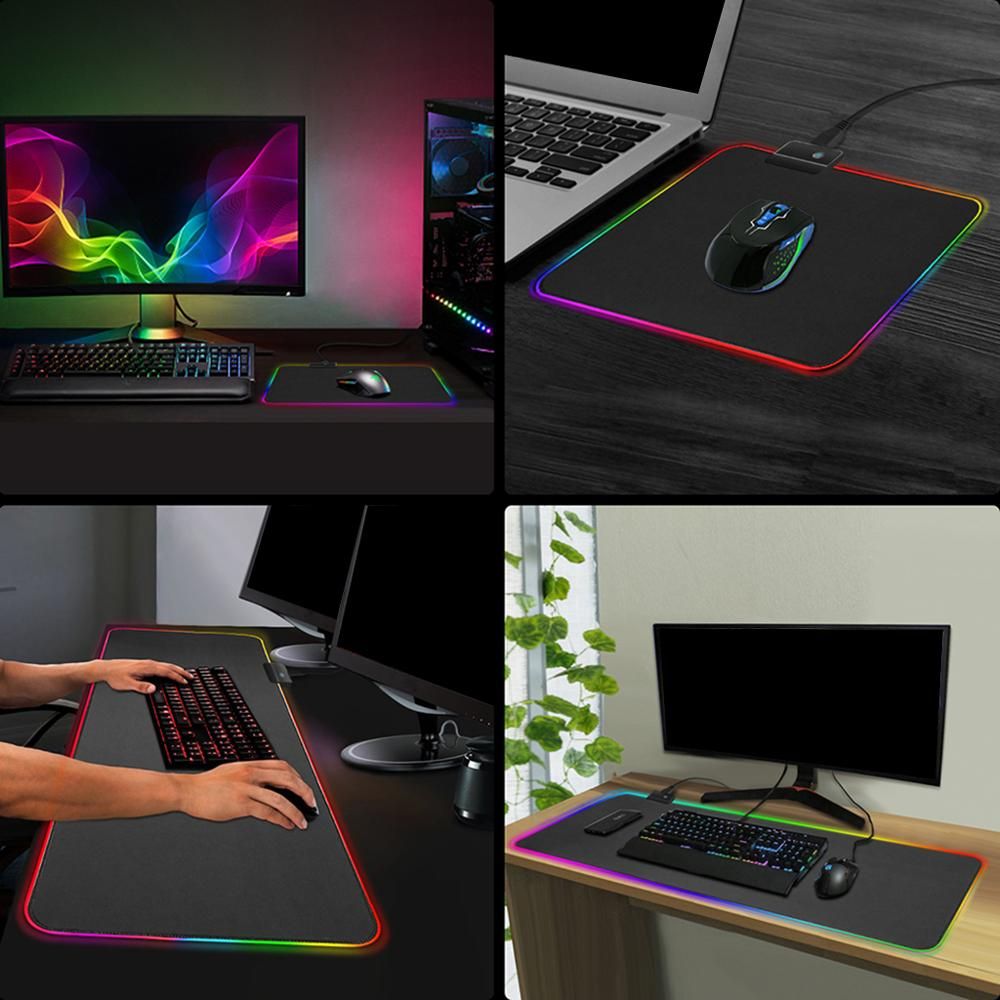 Rgb Soft Large Gaming Mouse Pad Oversize Glowing Led Rubber