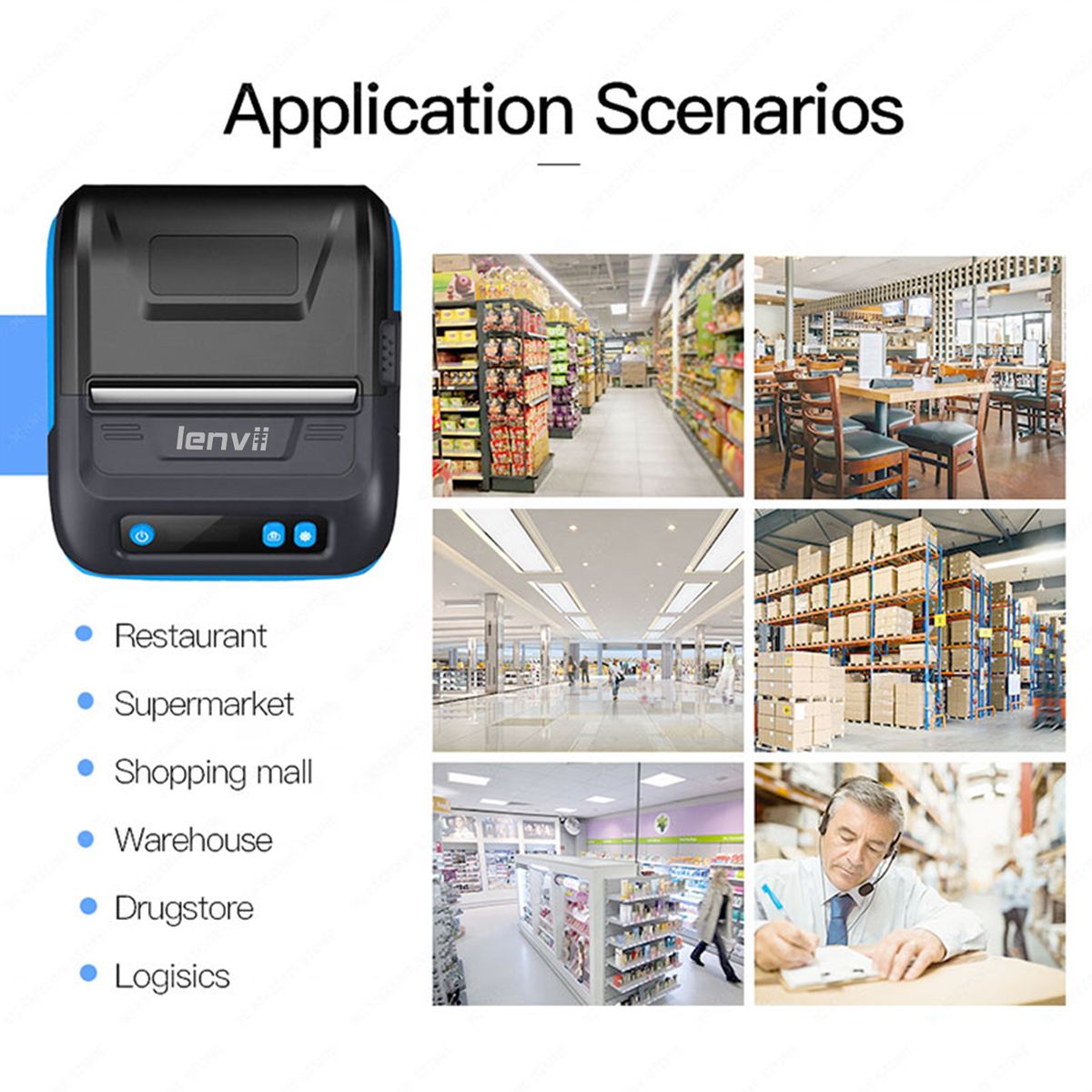 378B Portable Bluetooth Label Printer Receipt 80mm Food Production Date Barcode Label Printing Tobacco Price Jewelry Price Label Qualification Certificate Small Mobile Phone Printing