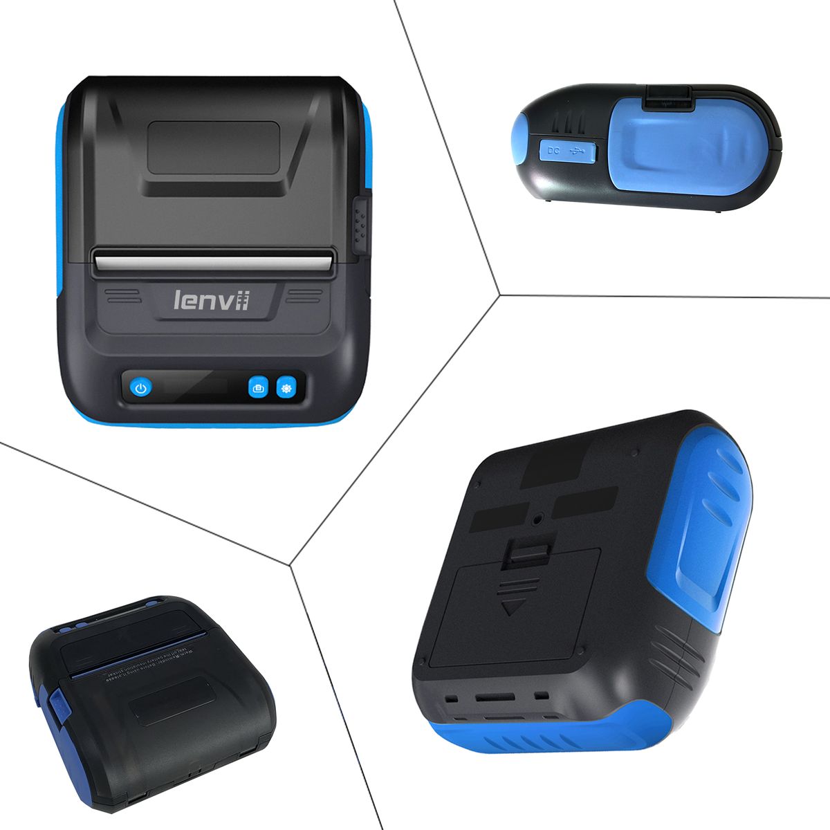 378B Portable Bluetooth Label Printer Receipt 80mm Food Production Date Barcode Label Printing Tobacco Price Jewelry Price Label Qualification Certificate Small Mobile Phone Printing