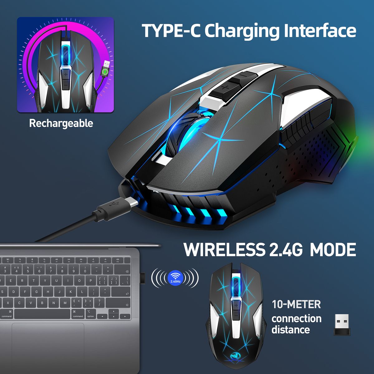 L99 2.4G Wireless Rechargeable Keyboard Mouse Combo 96 Keys