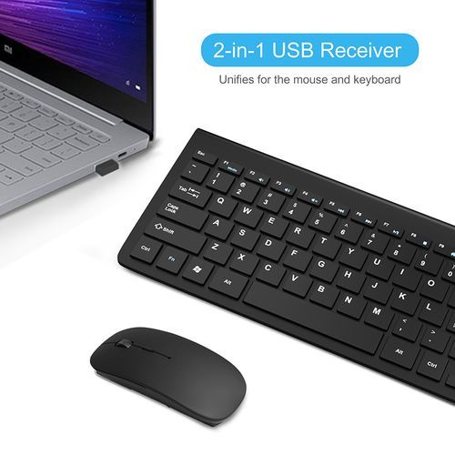 2.4G Wireless Keyboard & Mouse Combos - Protable Mini Keyboard Mouse Combo Set For Notebook Laptop Mac Desktop