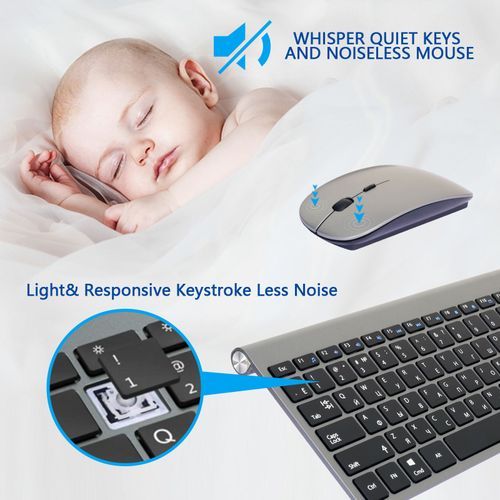 2.4G Wireless Keyboard & Mouse Combos - Protable Mini Keyboard Mouse Combo Set For Notebook Laptop Mac Desktop