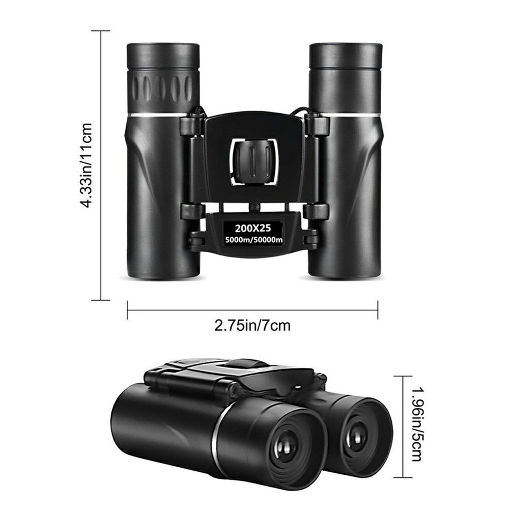 Mini Portable Zoom High Definition Tele  Bino Ulars Powerful 200x25-bla K-1p  Bino Ulars