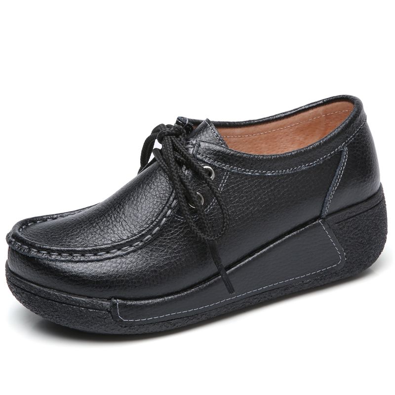 Womens Loafers Shoes Female Loafer Boat Footwear-Black