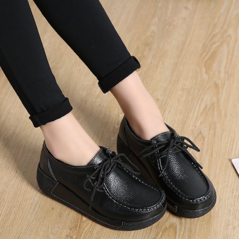 Womens Loafers Shoes Female Loafer Boat Footwear-Black