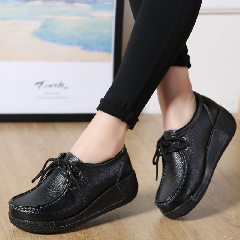 Womens Loafers Shoes Female Loafer Boat Footwear-Black