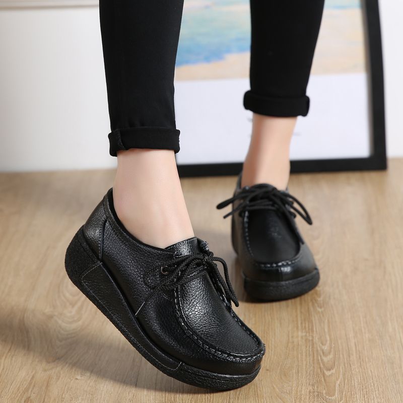 Womens Loafers Shoes Female Loafer Boat Footwear-Black