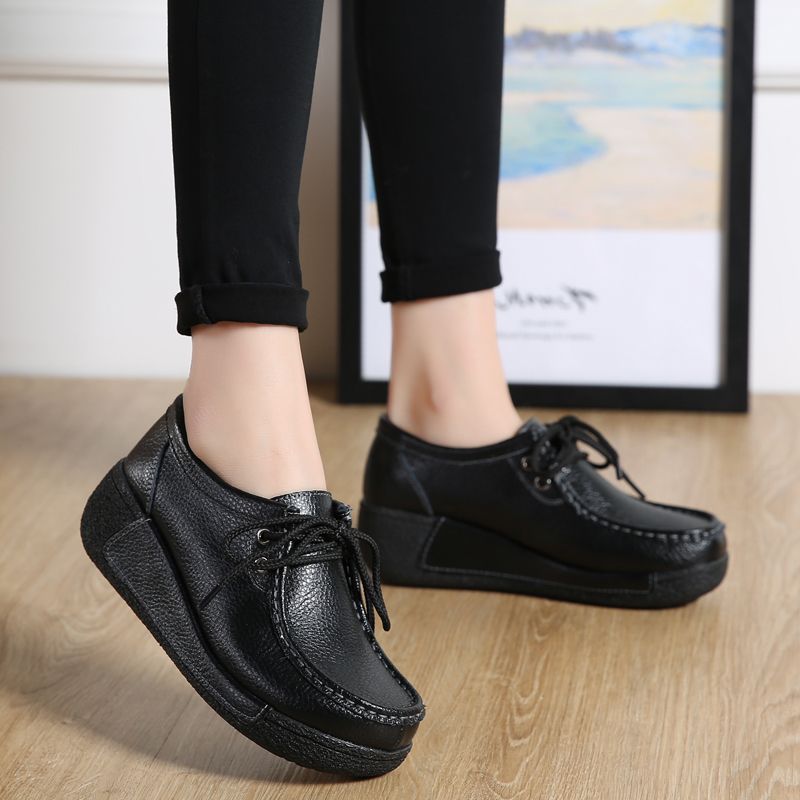 Womens Loafers Shoes Female Loafer Boat Footwear-Black