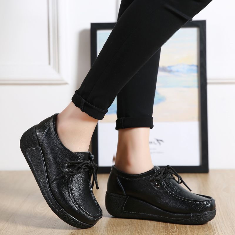 Womens Loafers Shoes Female Loafer Boat Footwear-Black