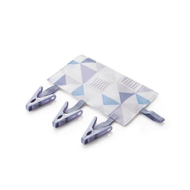 Bathroom Hanging Bar Portable Folding Cloth Hanger Clothespin Small Size With Three Clips Lattice {18 * 10cm}