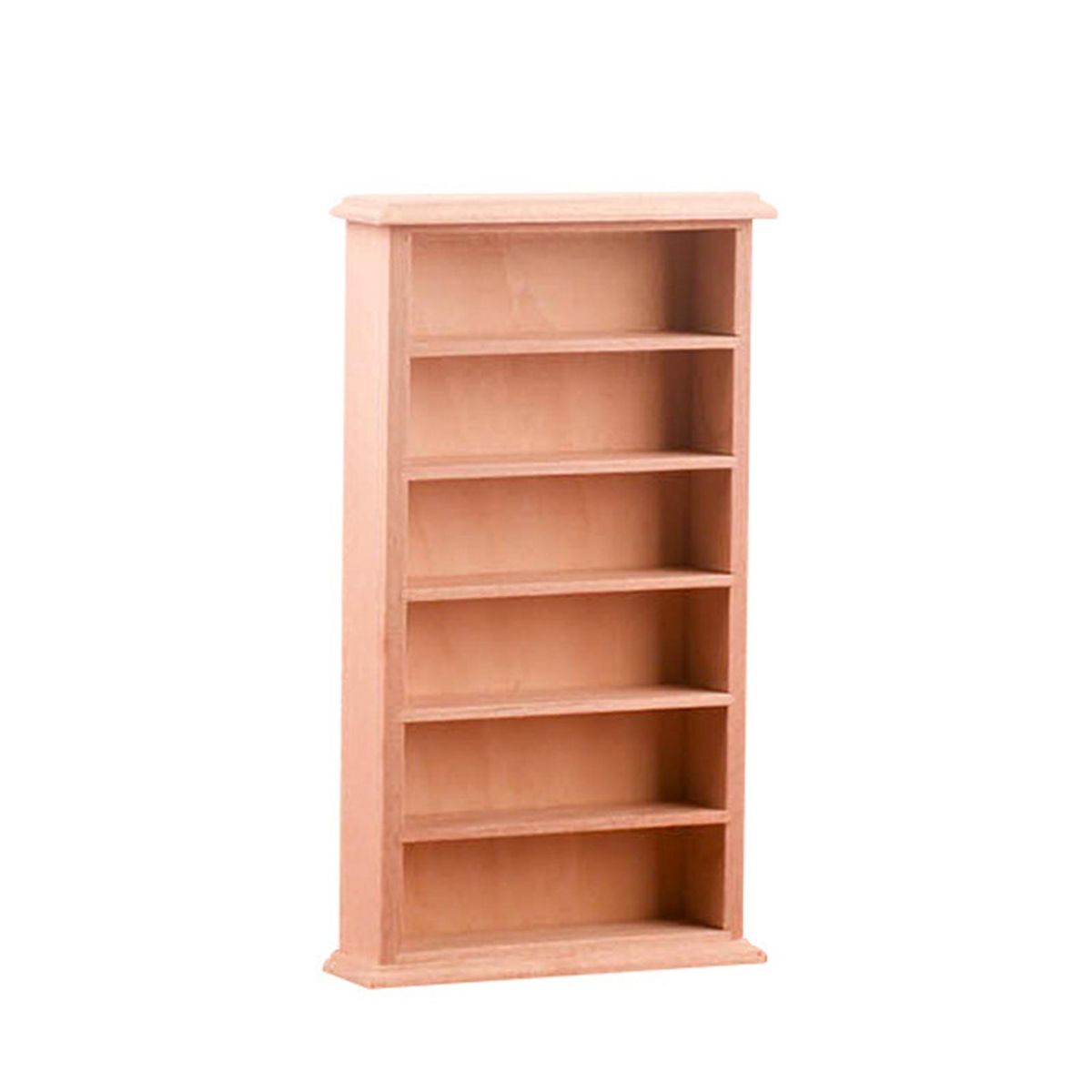 Dollhouse Bookcase Miniature Book Magazine Storage Display Shelf Model Pretend Toy Wooden Color