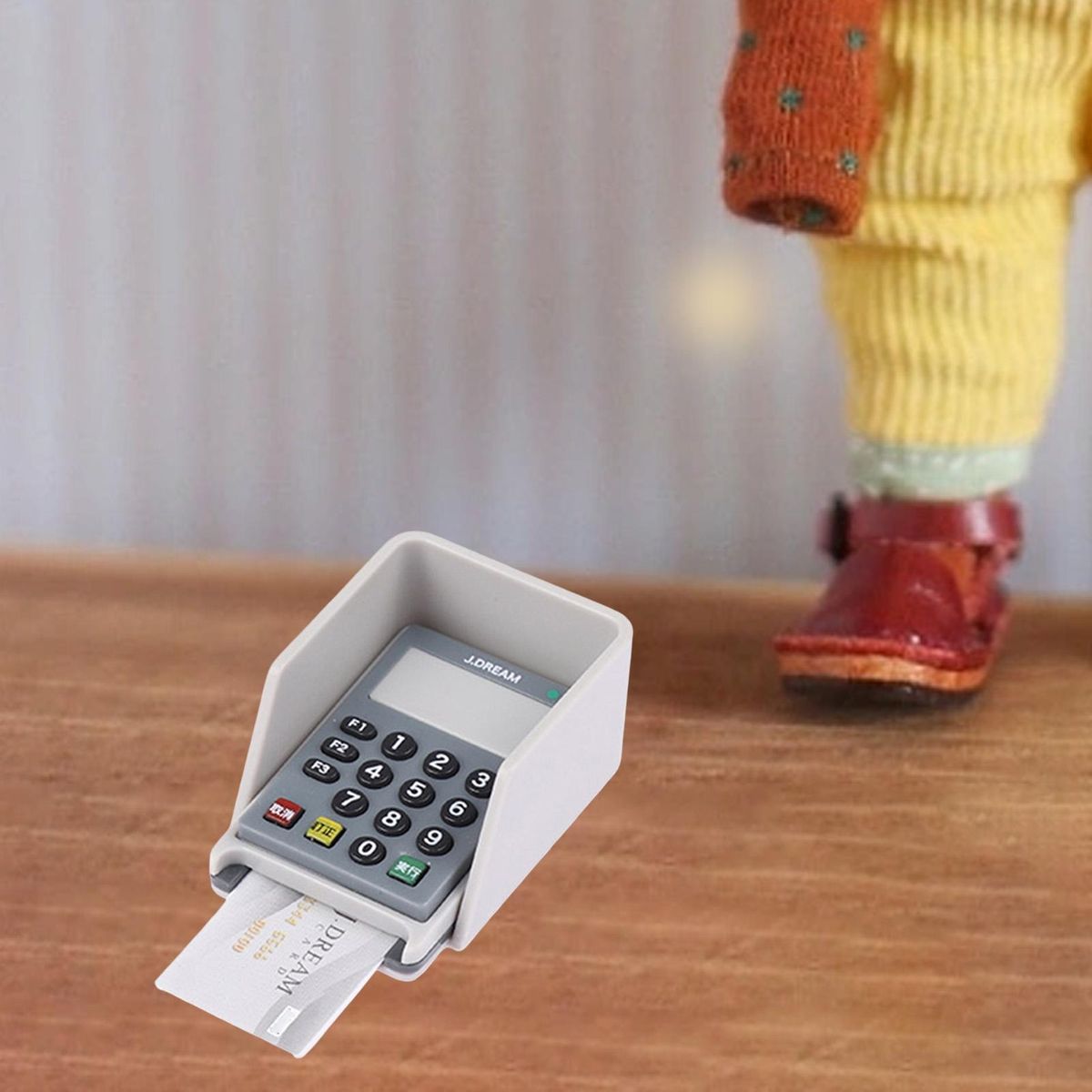 Mini Credit Card Machine for Dollhouse Miniature Dollhouse Credit Card White