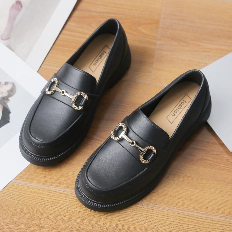 Lady's Trendy Leather Loafers British style Women Low-top Shoes