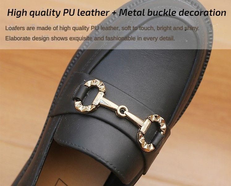 Lady's Trendy Leather Loafers British style Women Low-top Shoes