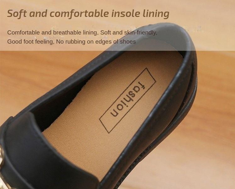 Lady's Trendy Leather Loafers British style Women Low-top Shoes