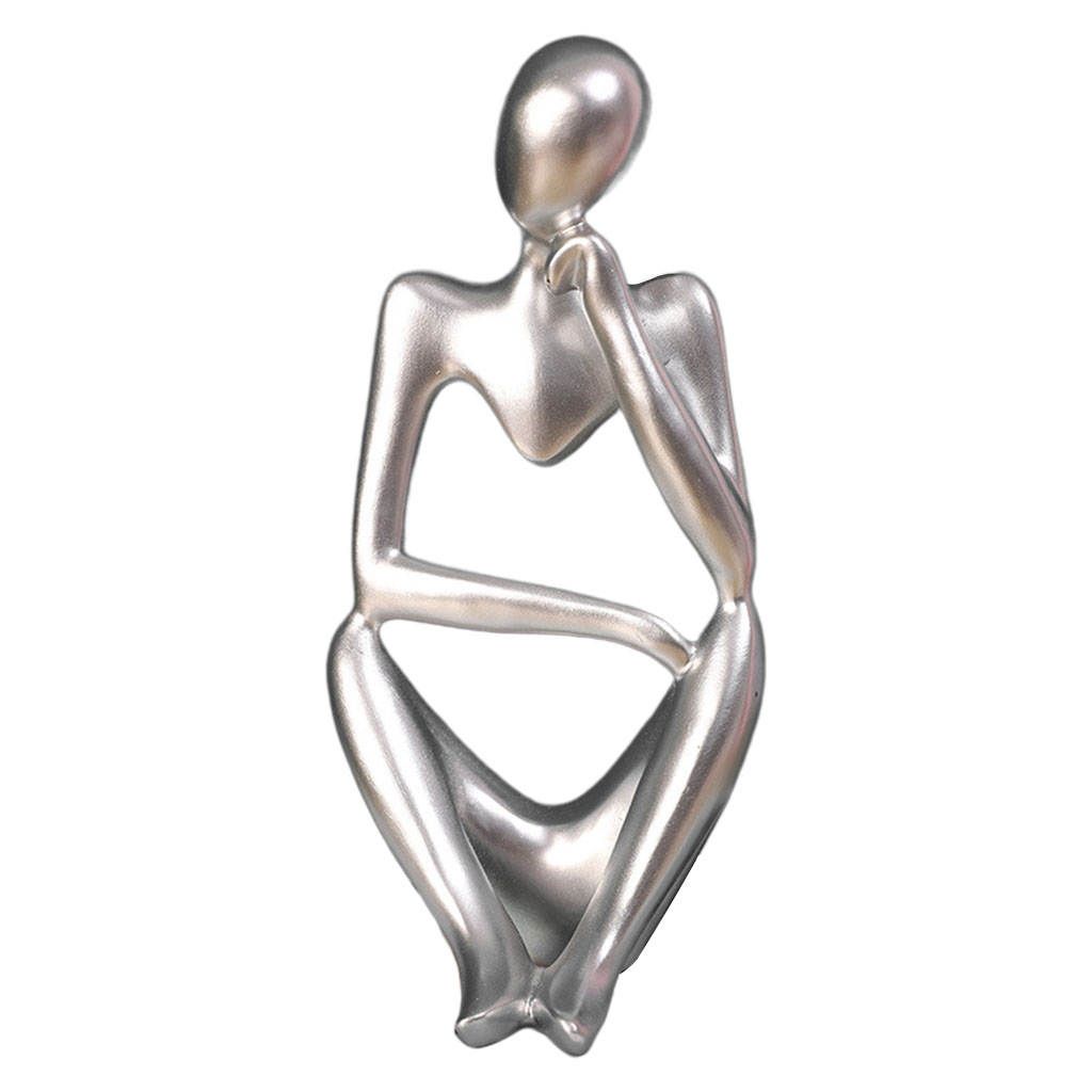Creative Thinker Sculpture Crafts Figurine Office Home Silver Left