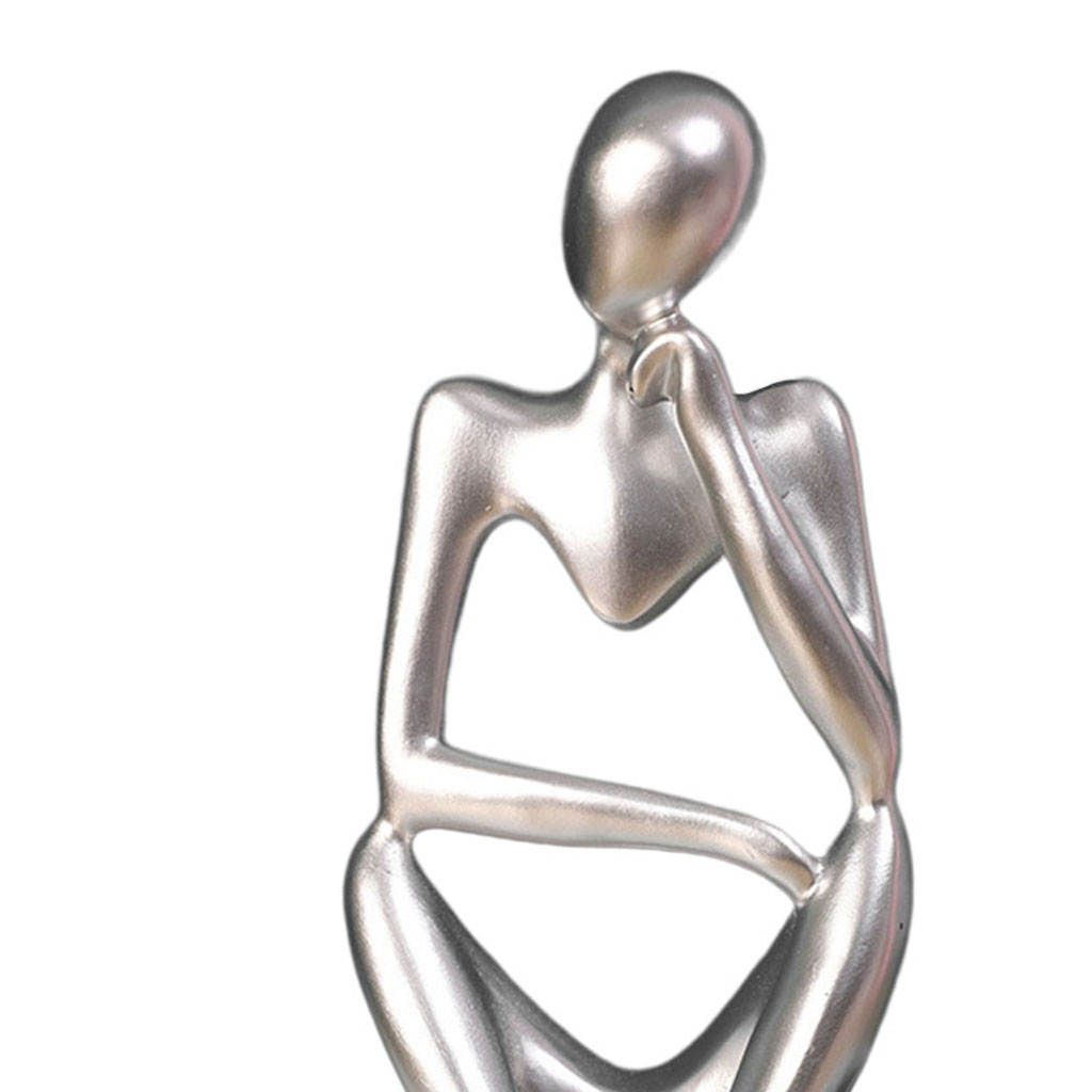Creative Thinker Sculpture Crafts Figurine Office Home Silver Left
