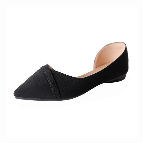 Women's Flat Shoes Pink Black Solid Color Suede Pointed Toe Office Sandals
