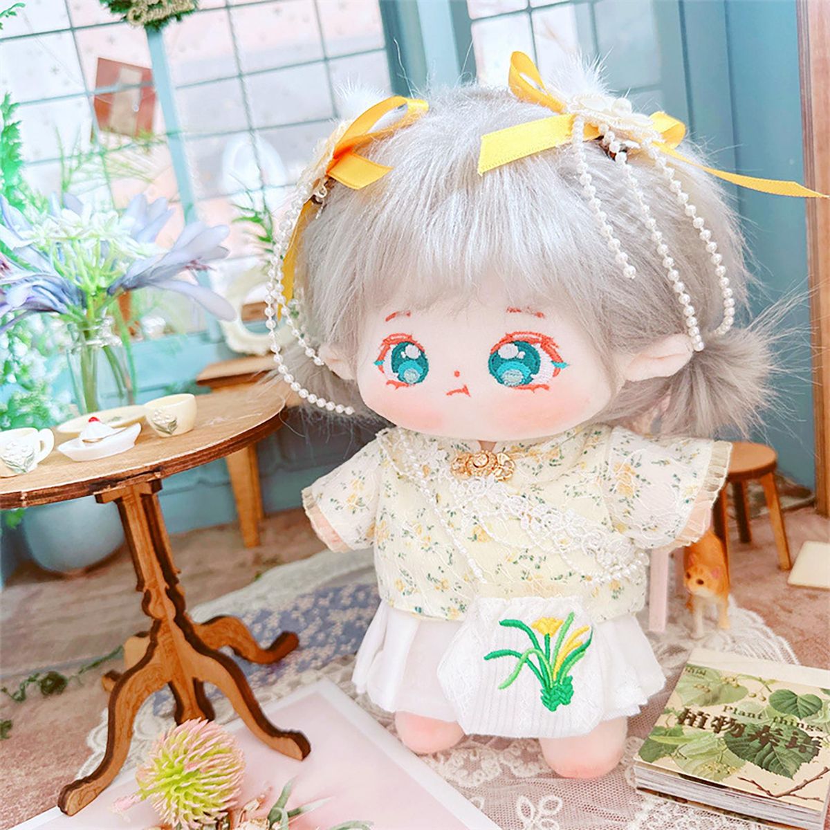 1 Set Doll Short Skirt Cross-body Bag Chinese Ancient Top