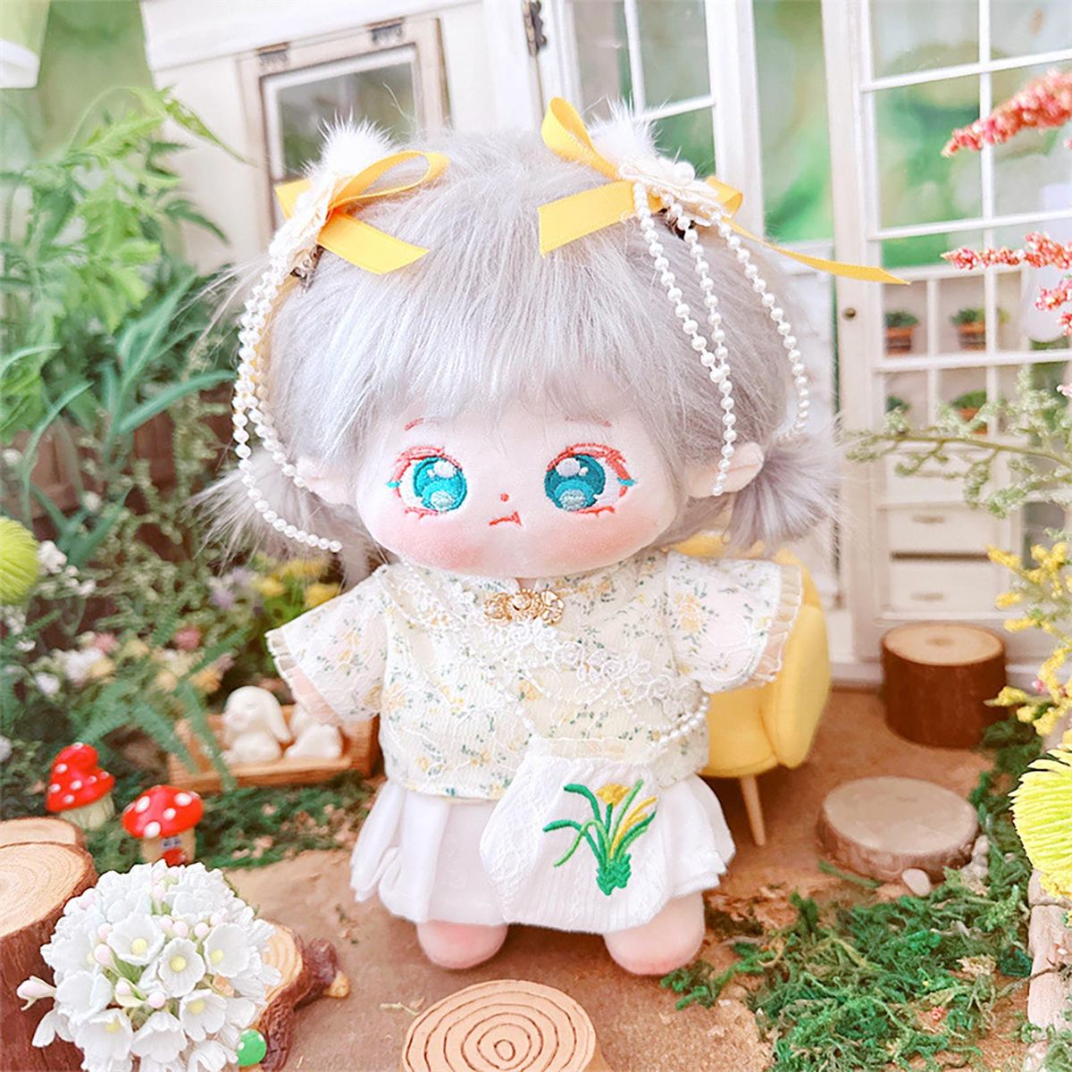1 Set Doll Short Skirt Cross-body Bag Chinese Ancient Top