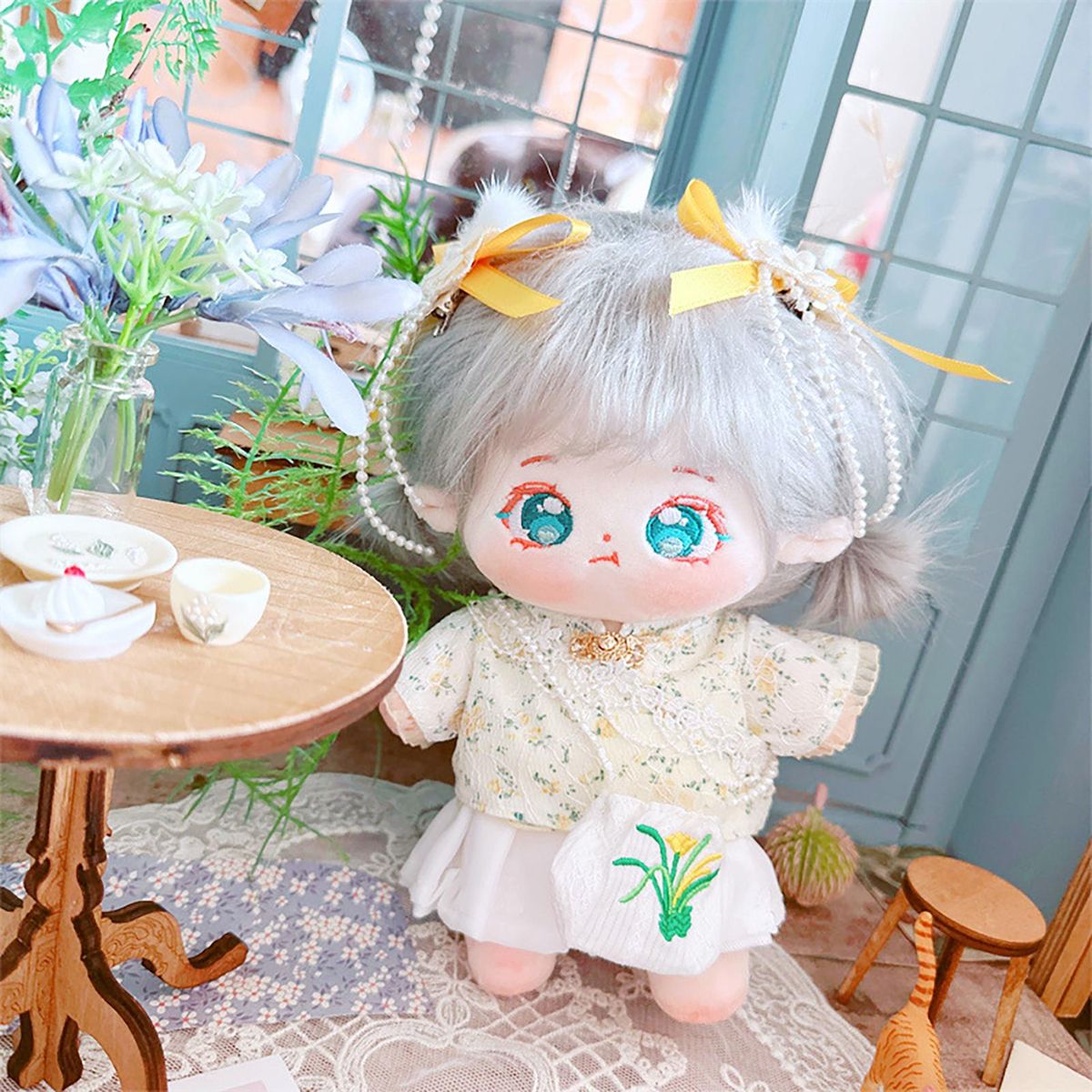 1 Set Doll Short Skirt Cross-body Bag Chinese Ancient Top