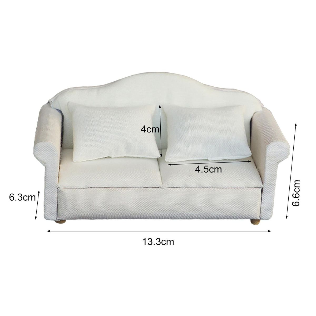 1 Set Dollhouse Sofa Miniature Sofa Furniture Accessories White