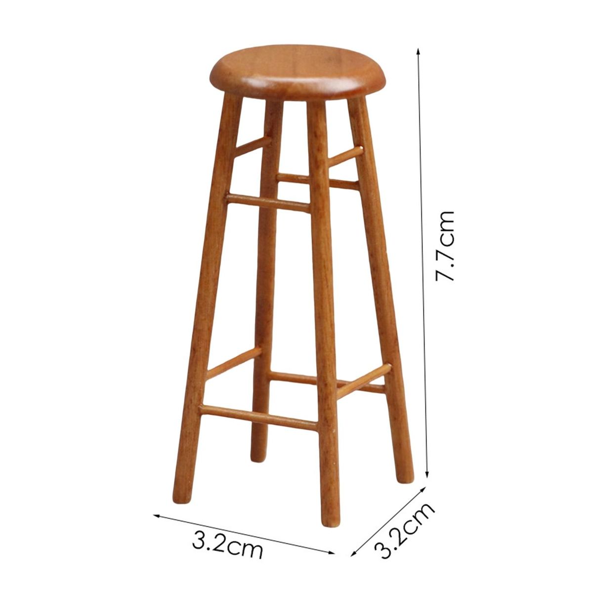 Dollhouse Stool Mini Round Stool Dollhouse Accessories Brown