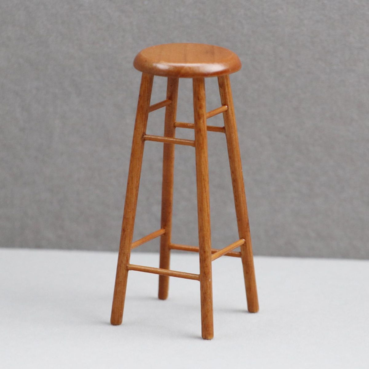 Dollhouse Stool Mini Round Stool Dollhouse Accessories Brown