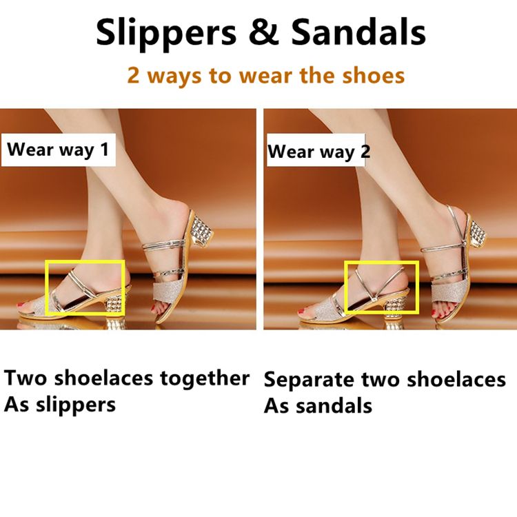 Sandals Women Shoes Mid Heels Flip Flops Classic Buckle Block Heels