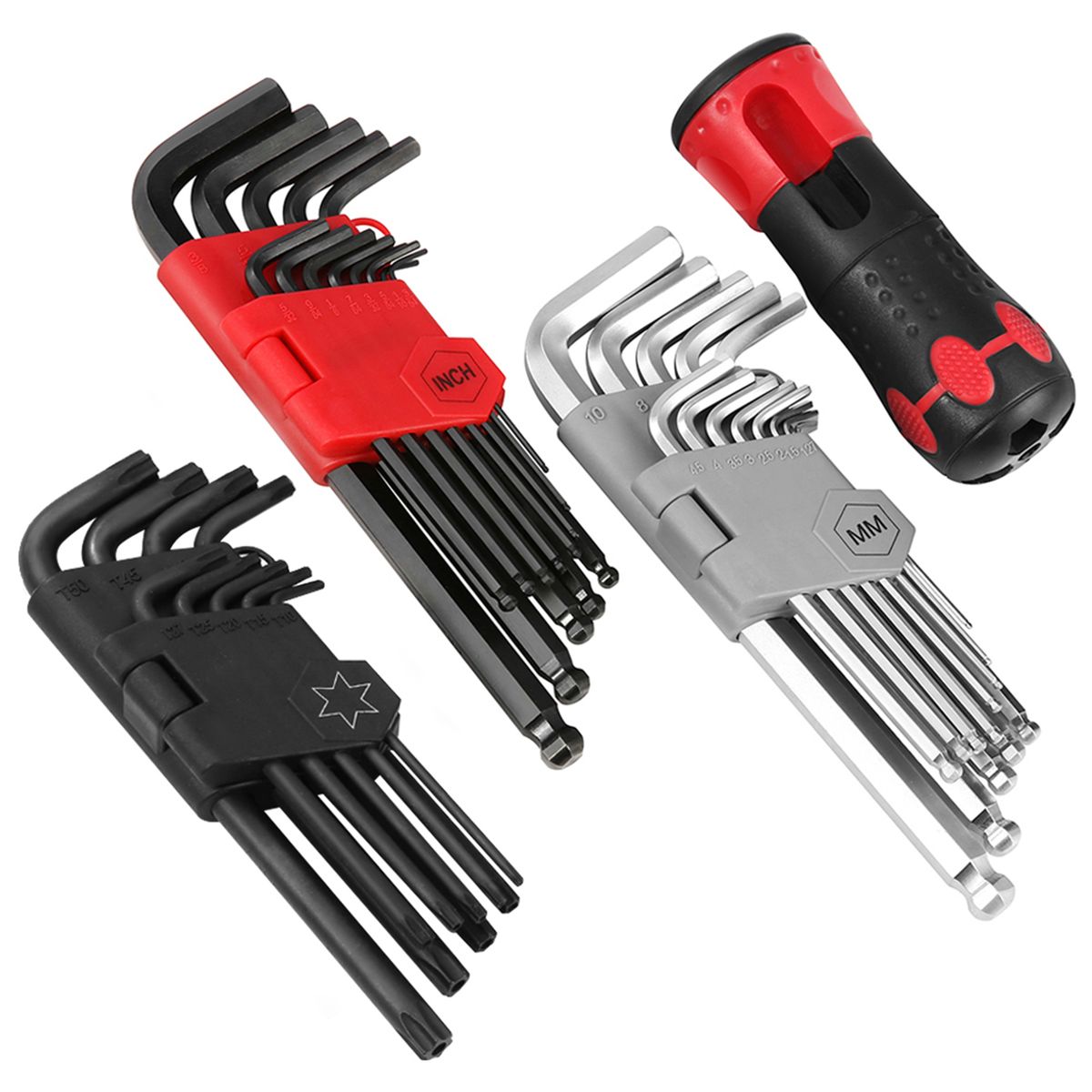 36 PCS Allen Wrench Set Long Arm Ball End Hex Key Socket