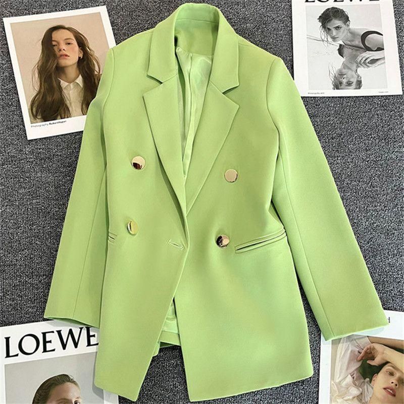 M202 Candy Green Suit Jacket for Women Spring and Autumn 2023 New High-End Versatile Wear Temperament Slim Suit Women's Fashion