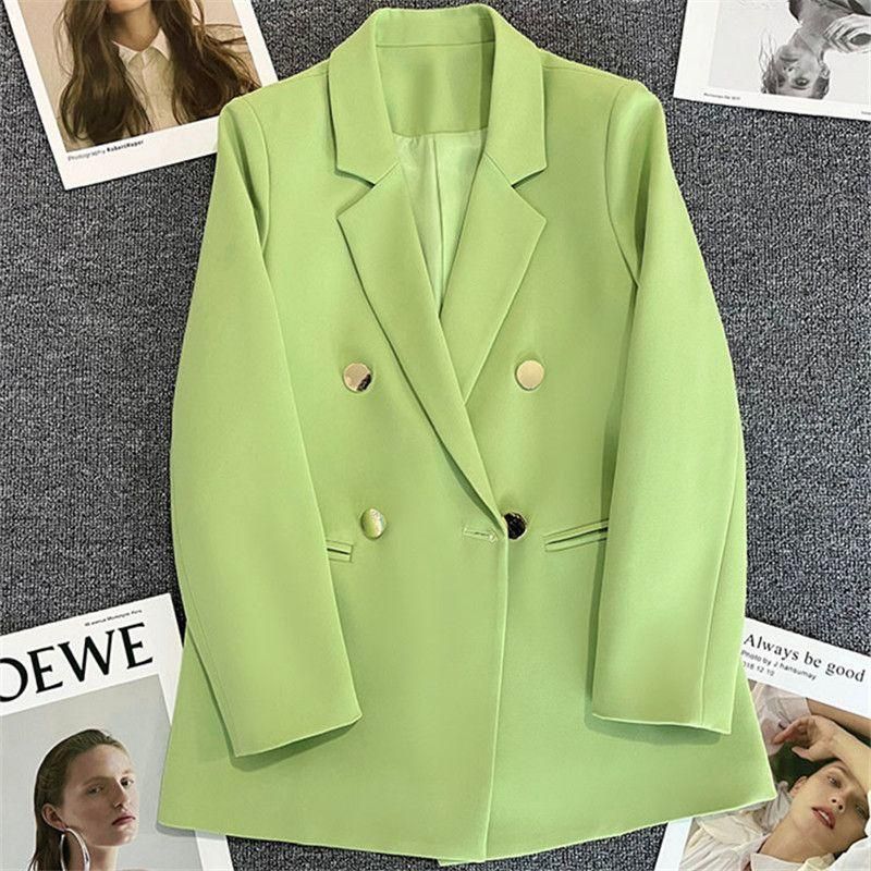 M202 Candy Green Suit Jacket for Women Spring and Autumn 2023 New High-End Versatile Wear Temperament Slim Suit Women's Fashion