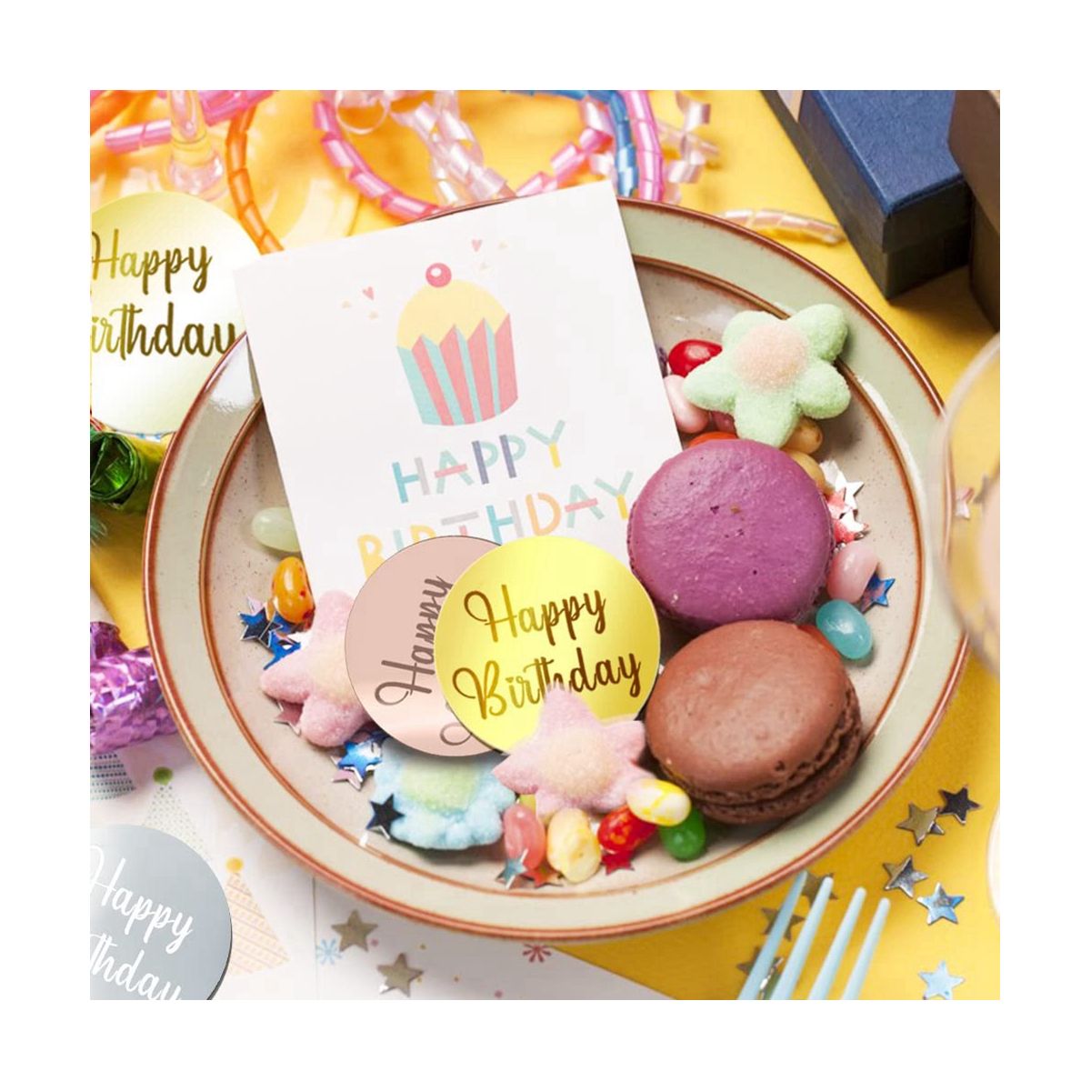 30Pcs Acrylic Cake Disc Mirror Cupcake Toppersfor DIY