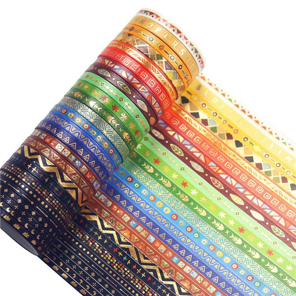 26 Rolls Washi Tape Set, 5MM Wide Foil Gold Thin Decorative Masking