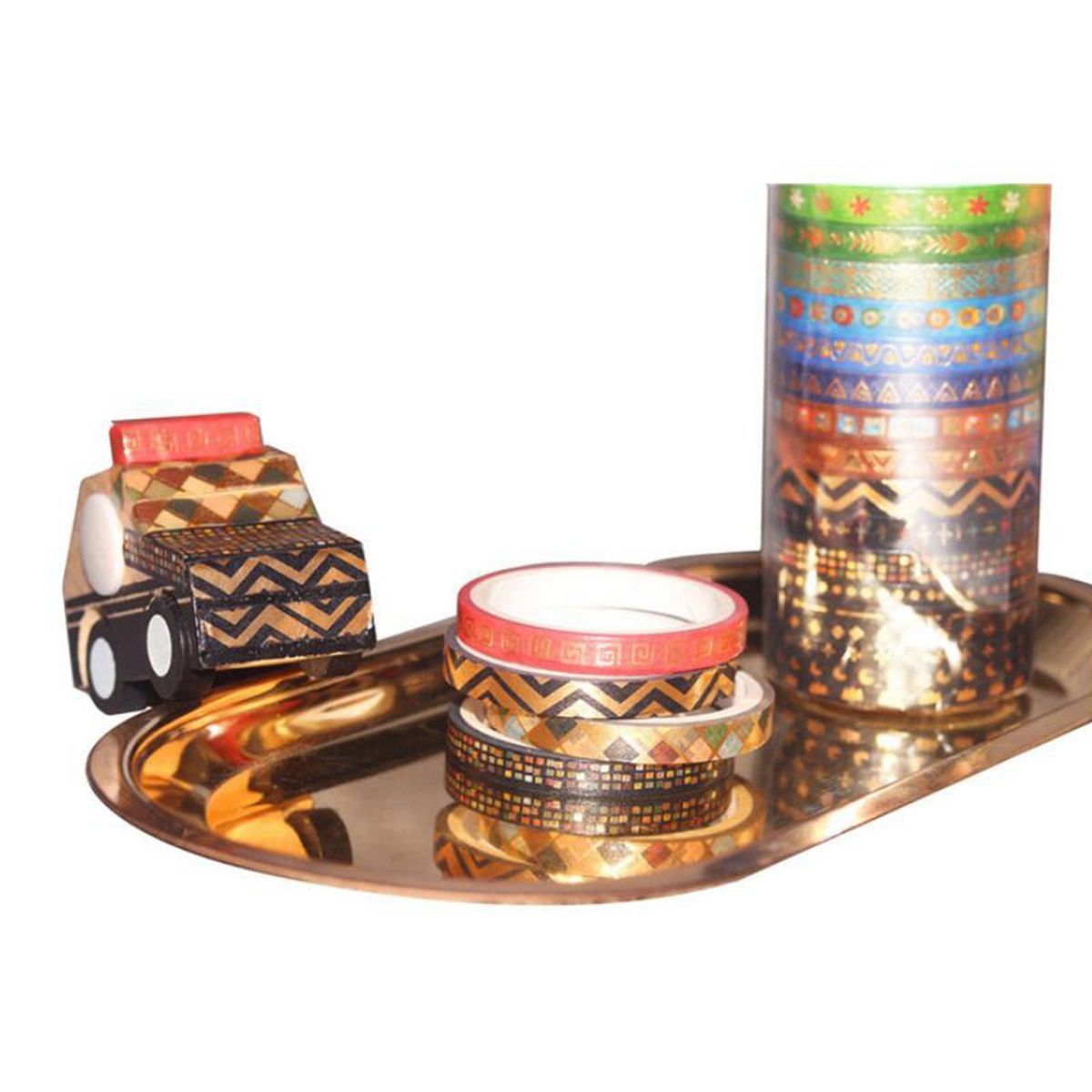 26 Rolls Washi Tape Set, 5MM Wide Foil Gold Thin Decorative Masking