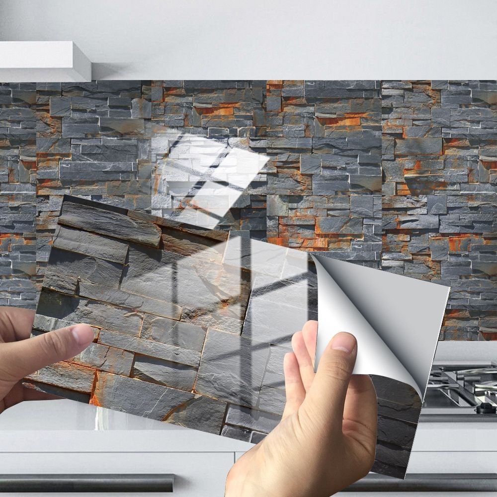12 PCS Crystal Film Glossy Tile Sticker Floor Sticker