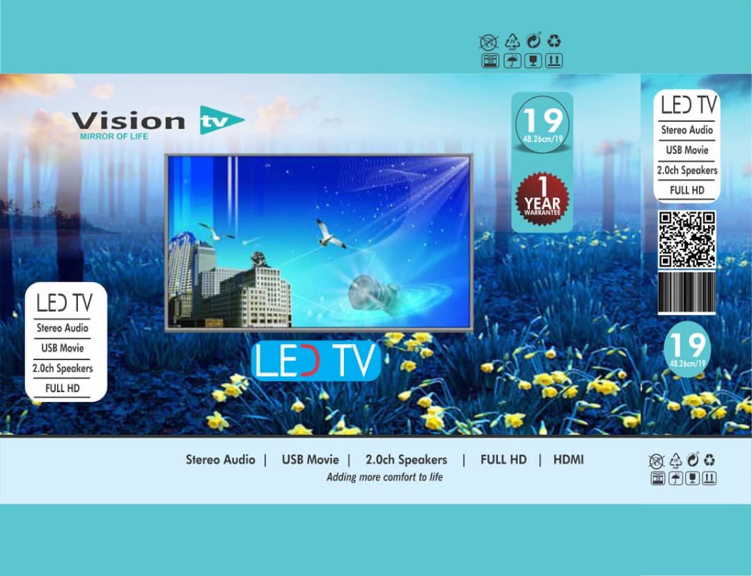 19”INCHES FULL HD LED VISION TV WITH ONE YEAR WARRANTY