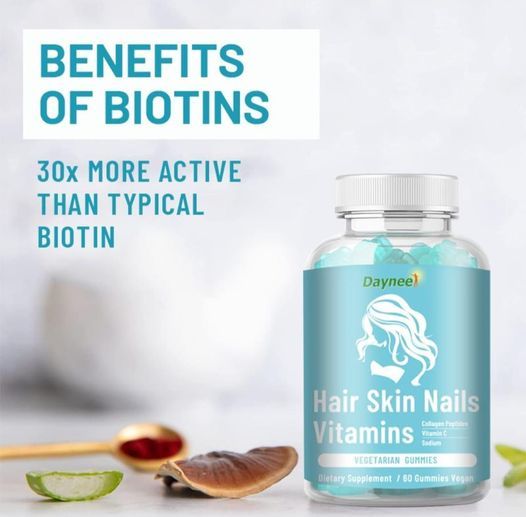 Hair, Skin And Nails Gummies With Biotin Supplement