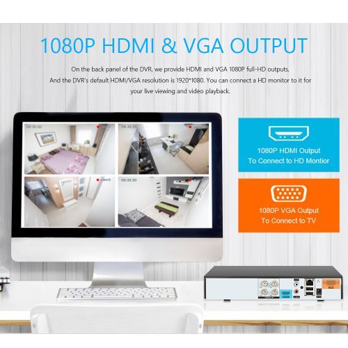 4CH 1080P Hybrid 5-in-1 AHD DVR Surveillance With Full Audio