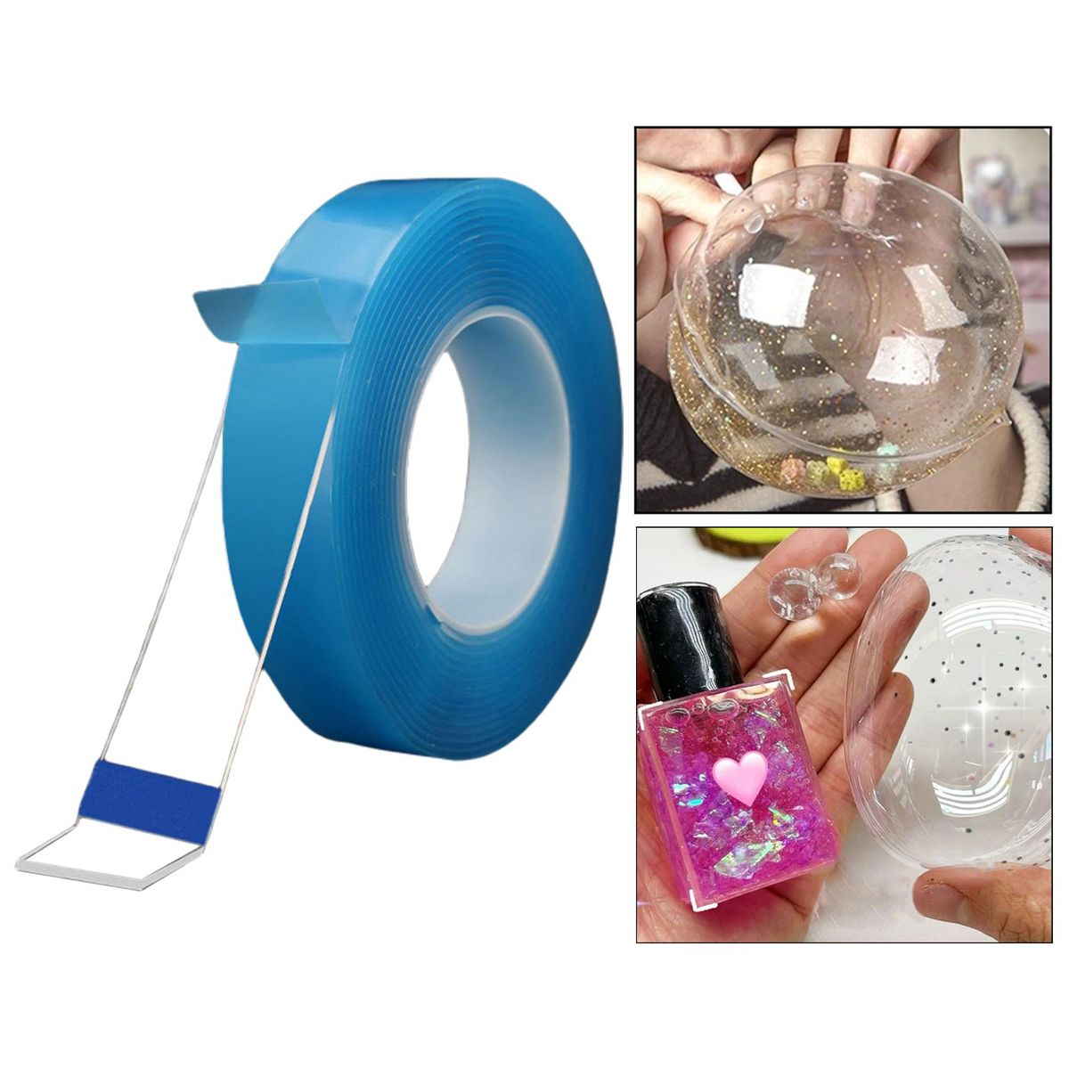 Blow Bubbles Balloons Double Sided Tape Kids Toy Length 1M