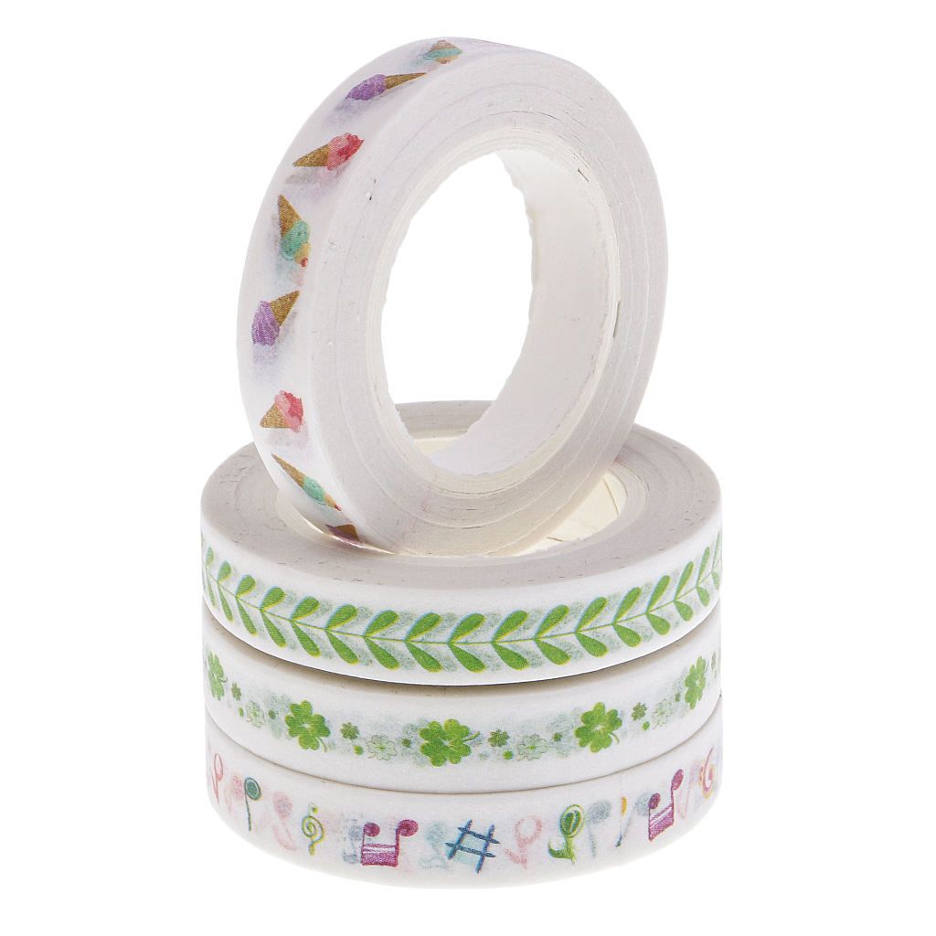 4pcs 10m Washi Tape Masking Tape Adhesive Decorative Tape For
